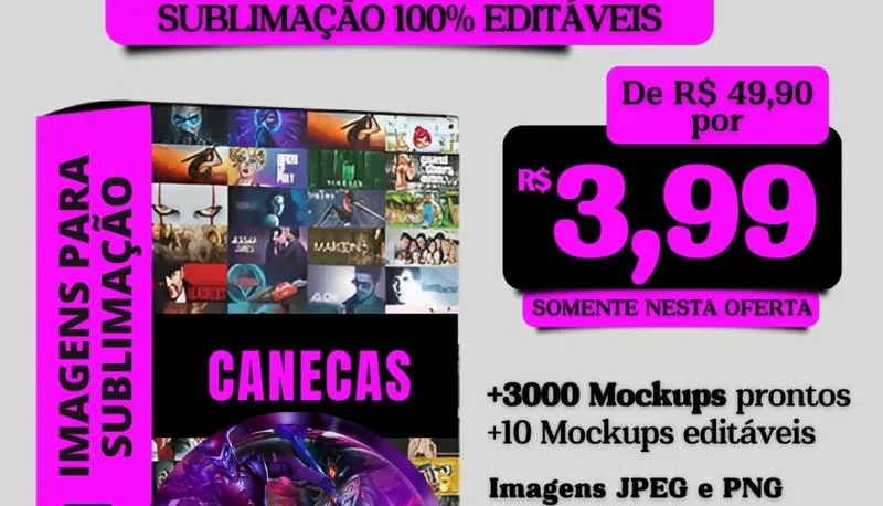 Master Pack +25.000|Artes Para Canecas +3.000 Mockups Pronto