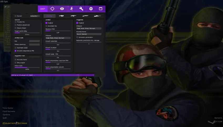 Cs 1.6 Hack v8 Completo [Steam\No Steam] [ No Ban] Vítalicio