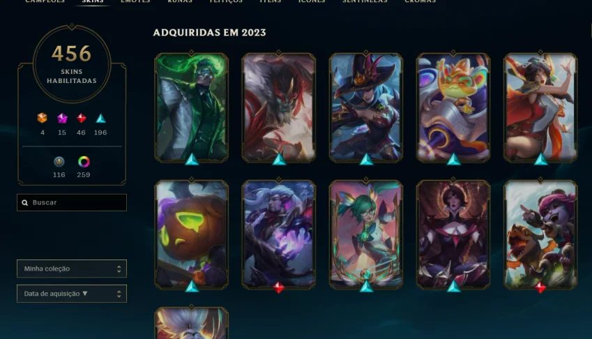 Conta do Lol, Dima 2, ex-mestre 450+ Skins