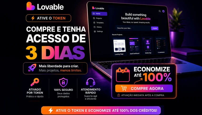 Lovable - Use sem limites Créditos - Via Token Seguro