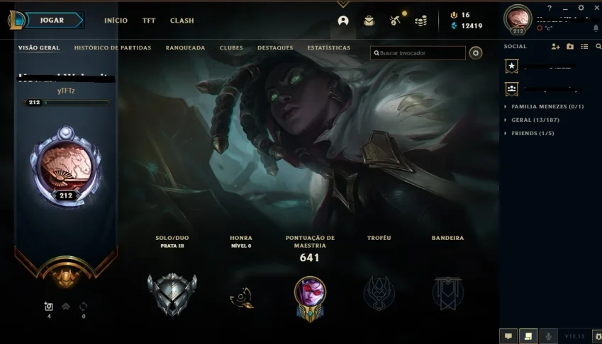Conta LOL nivel 212