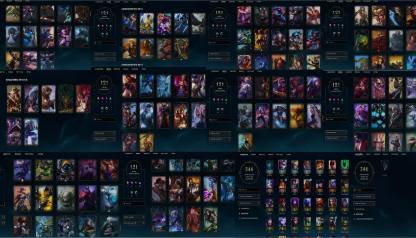 Conta LoL BR Todos Campeões, 121 skins Aberto a ofertas