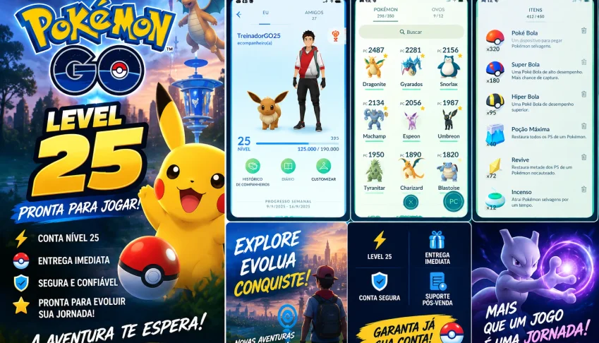 Conta Pokémon GO Level 25 | Pronta para Jogar