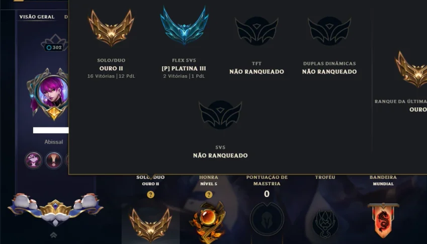 Ouro 2 com 100 Champs e 99 Skins ( MAIN ADC )