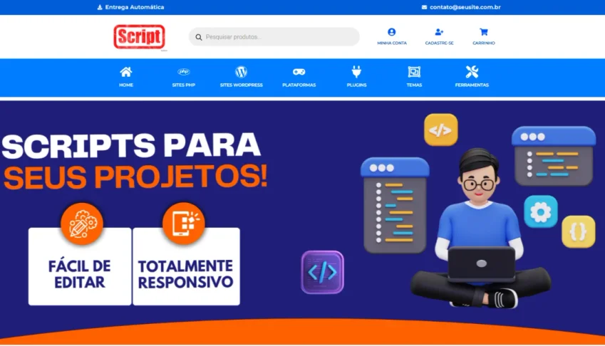 Script Loja Virtual Automática + 20 Produtos Integrados