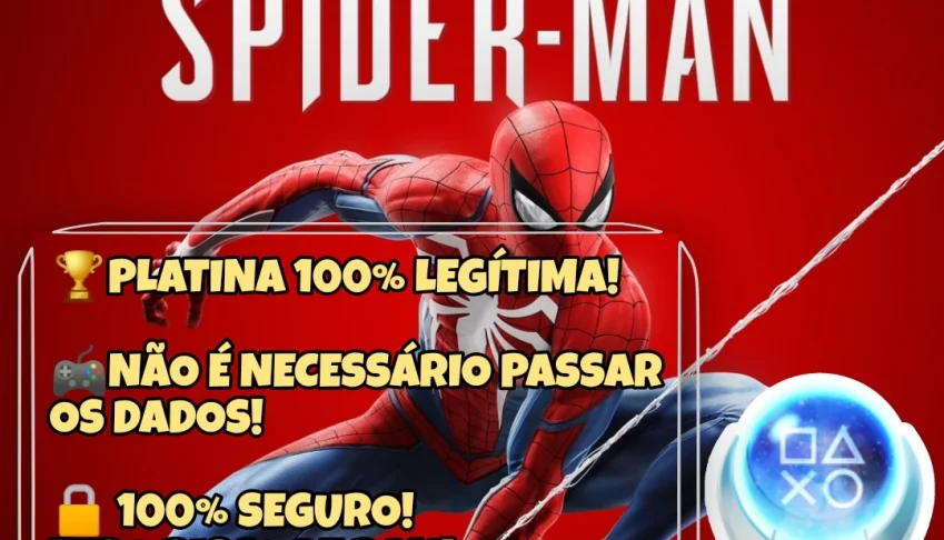Spider-man (PS4/PS5) - Troféu de Platina + DLC'S 100% Seguro