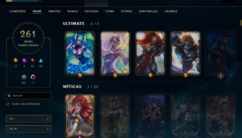 PLATINUM I ACCOUNT 261 SKINS