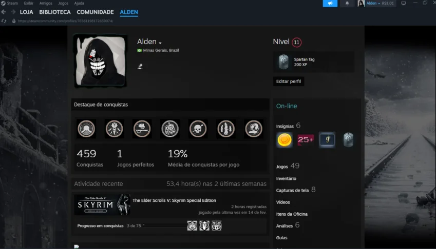 Conta Steam C/ Vários Jogos, 9 Anos de Serviços, Insígnia