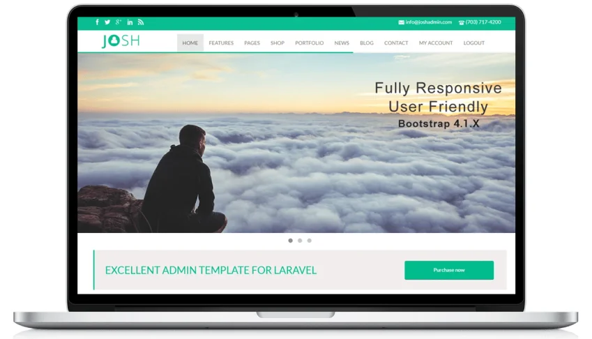 Josh – Laravel Admin Template + Front End + CRUD