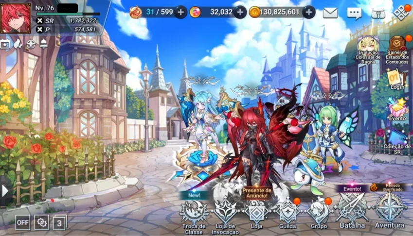 Conta do Grand Chase Mobile Lev 76