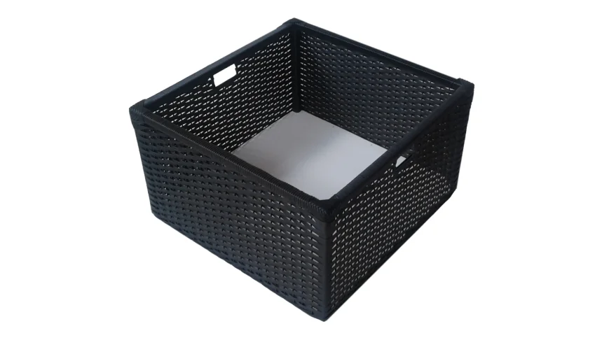 Cesto Caixote Sintético Preto 60x45x30