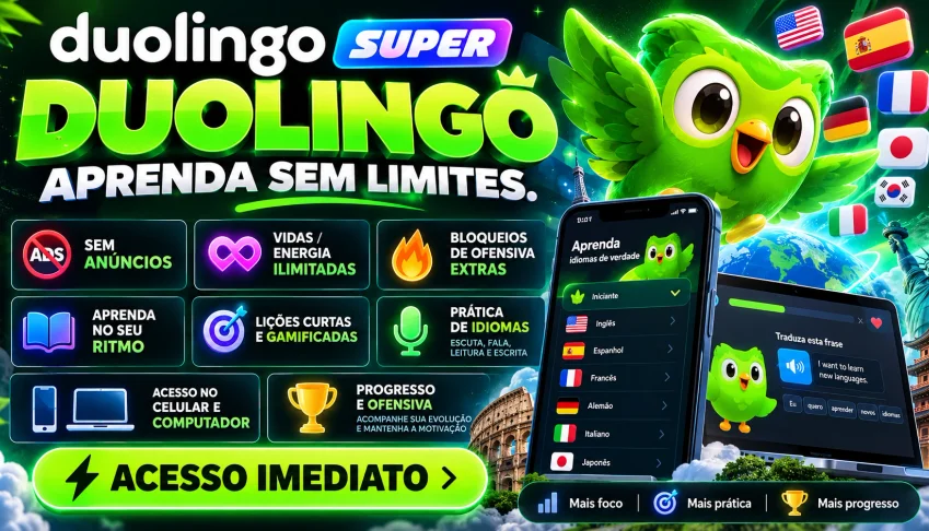 Duolingo Super | 30 DIAS | Ative na Sua Própria Conta!