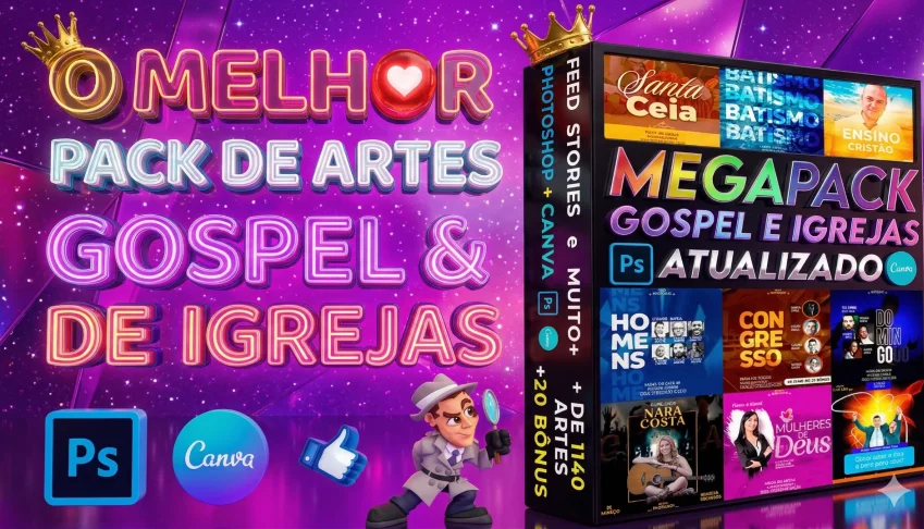 Pack Canva Gospel 100 Imagens