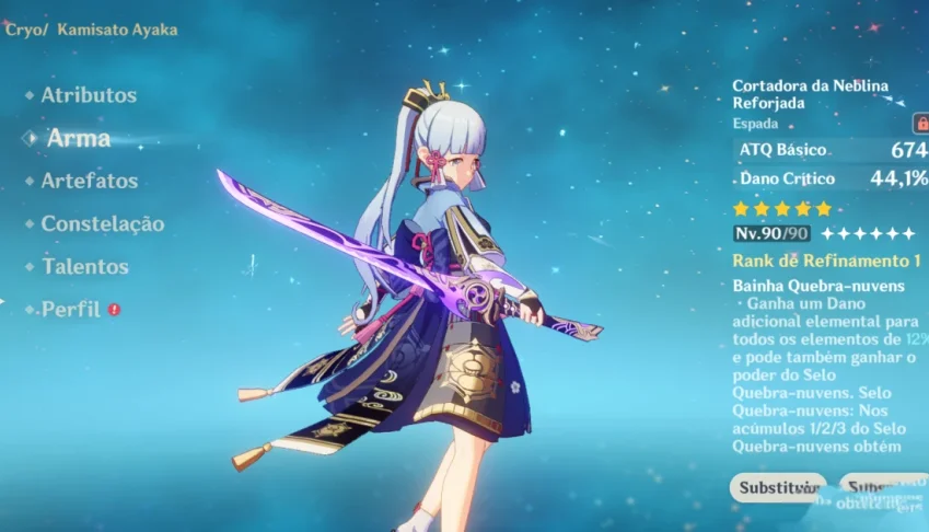 Conta Genshin com 9 personagens 5 estrelas
