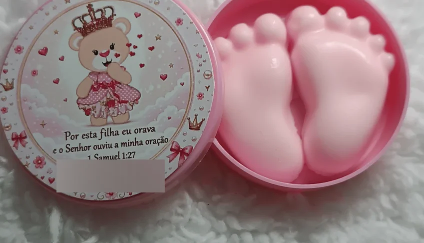 Pezinho rosa - Kit 10 Lembrancinhas