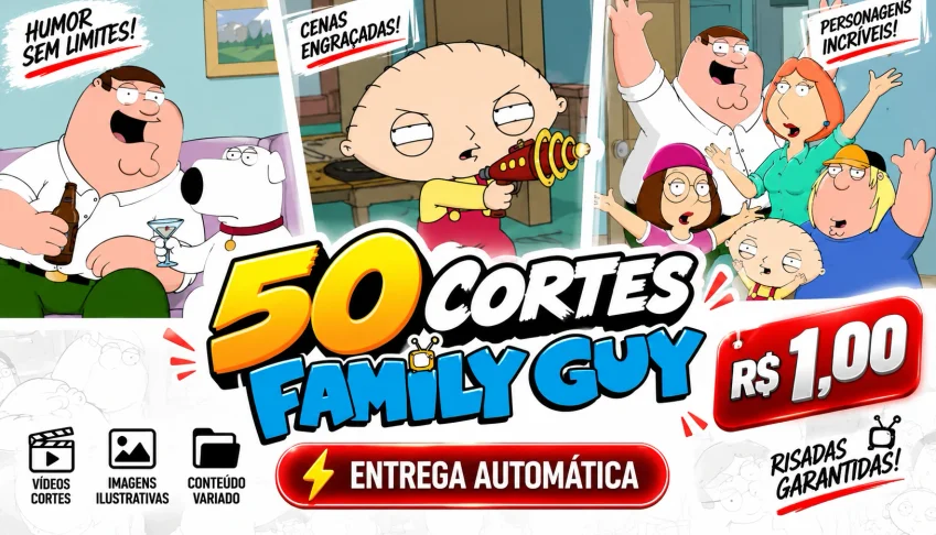 🔥 Pack 50 Cortes Family Guy – Conteúdo para Redes Sociais p