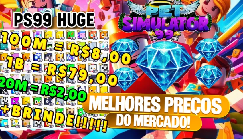 PET SIMULATOR 99 (PS99) - GEMAS,PET,HUGES 24H! MENOR PREÇO