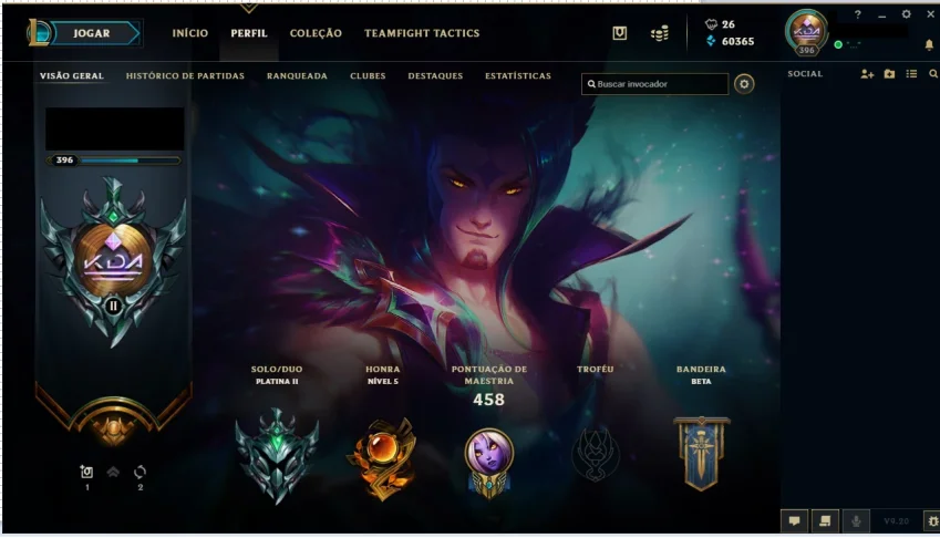 Conta LOL PLAT 2 Com 202 skins + cromas,sentinelas e +