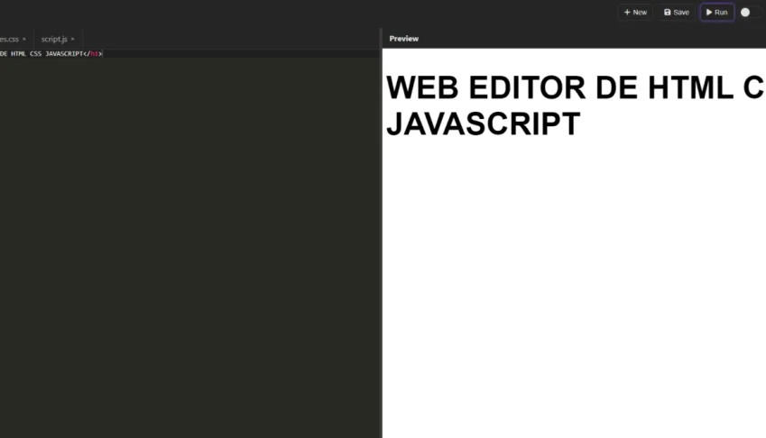 Script de Editor de HTML CSS JS