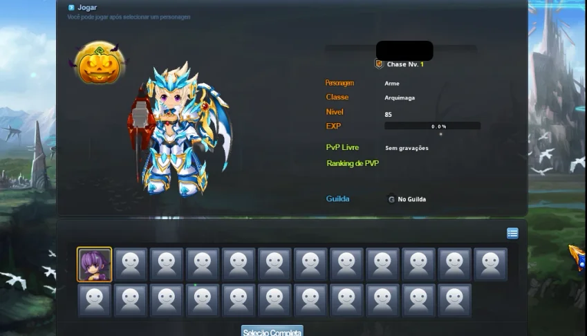 Conta do Grand Chase Classic Personagem Arme LEV 85