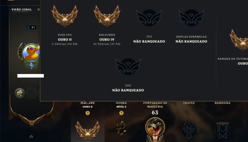 Ouro 4 com 75 Champs e 5 Skins