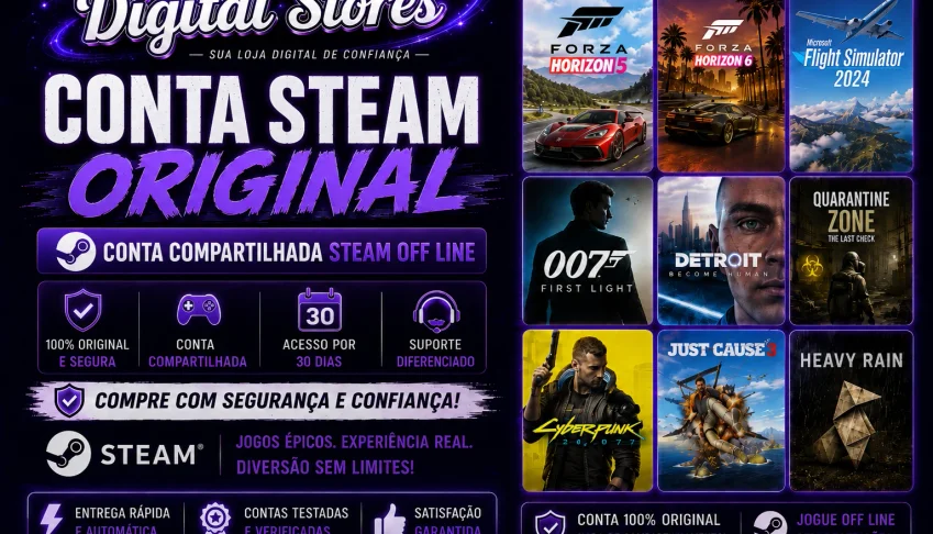 Jogos Steam super conta off line com Forza Horizon 6 inclusa