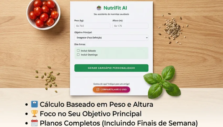 NutriFit - App Inteligente de Marmitas Saudáveis - Vitalício