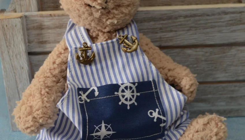 Ursinho Teddy Marinheiro com Macacão Saruel