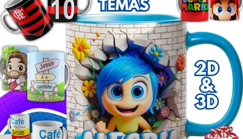 Pack Sublimação Para Canecas + De 100.000 + Divertidamente 2