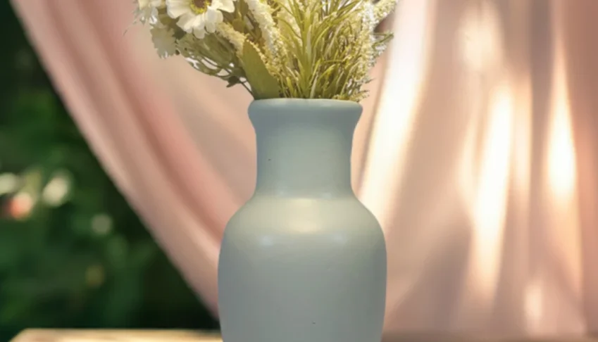 Vaso alto Elegance em cerâmica Azul Novo