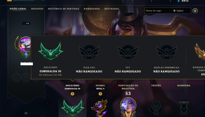 Esmeralda 3 com 50 Champs e 10 Skins