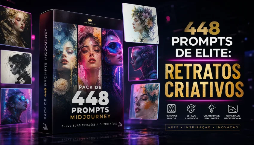 Pack com 448 Prompts Midjourney para Portraits Criativos