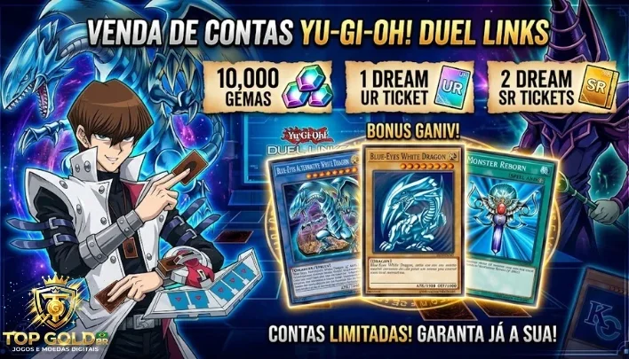 [Contas Yu Gi Oh Duel Links] 10K Gemas + 1 Ur Ticket + 2 Sr