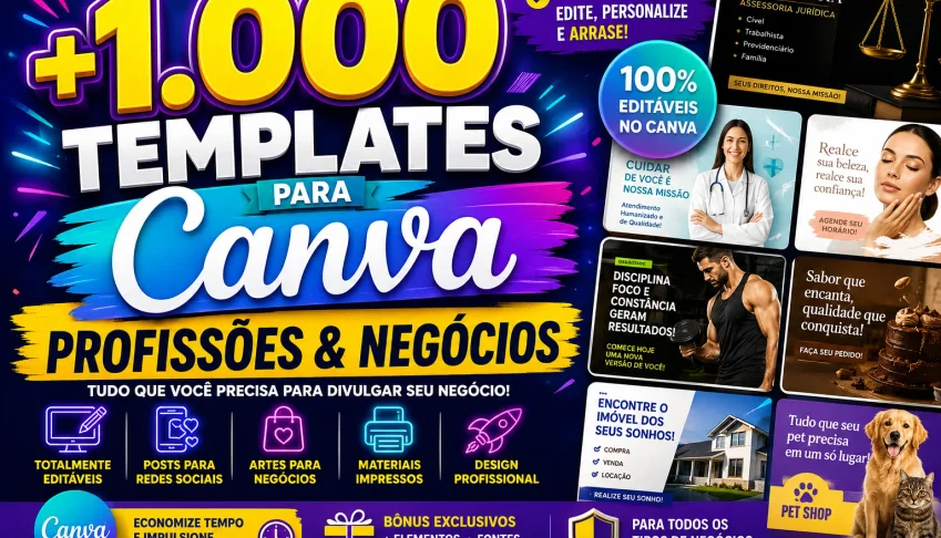 1.000 Templates Para Canva – Profissões E Negócios