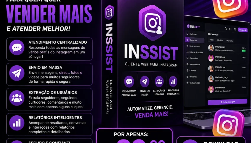 INSSIST — Cliente Web do Instagram para PC no Chrome