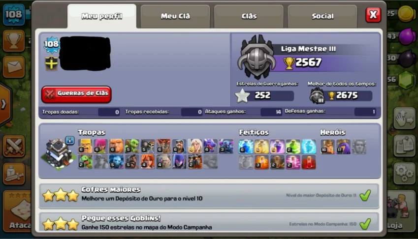 Vila Clash of clans Cv 9 full + conta pokemon go nvl 27