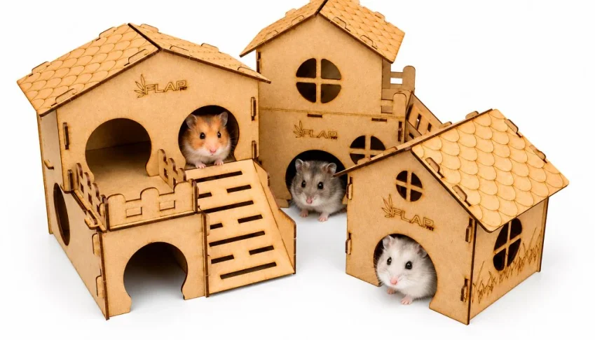 Kit 3 Casinhas Premium para Hamster - Flap Pet