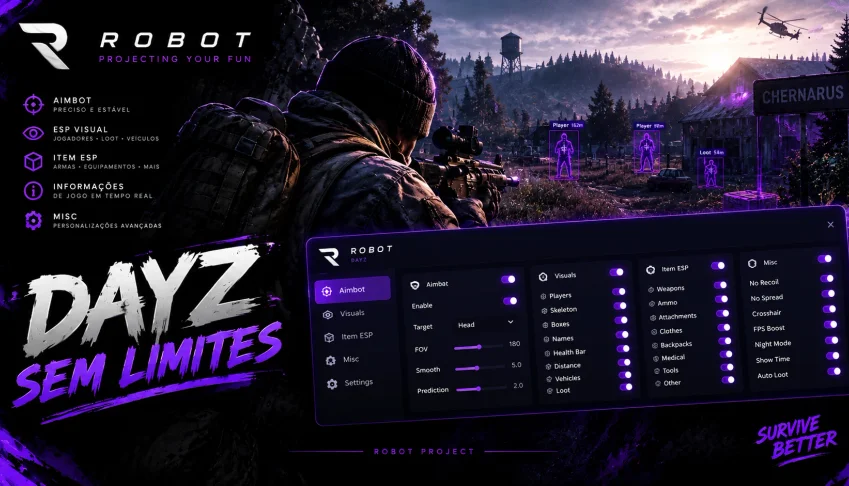 Hack Dayz Cheat Esp Item Aimbot Silent Recoil Menu Permanent