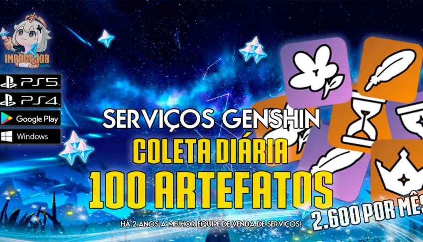 SERVIÇOS GENSHIN - Coleta 100 artefatos diários 