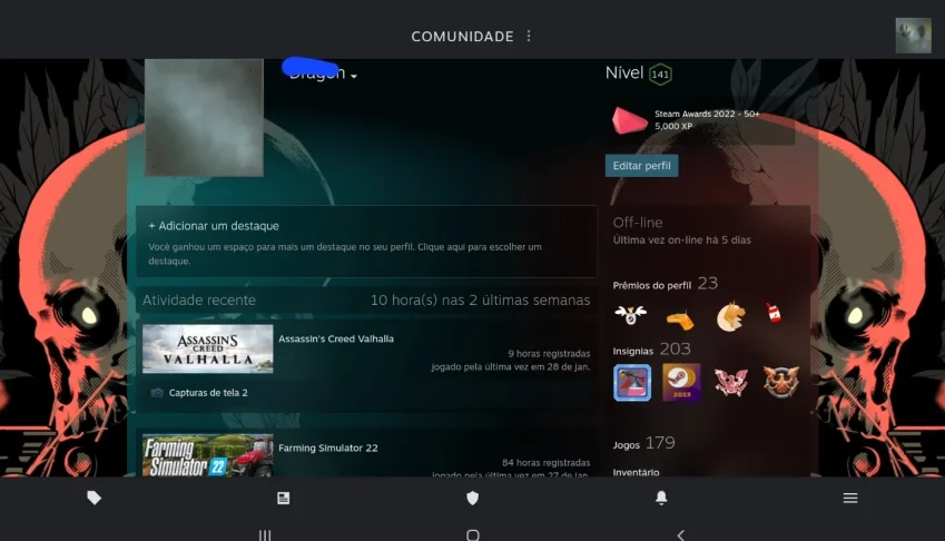 Conta Steam com + de 200 jogos Prêmio e nivel 145 Steam
