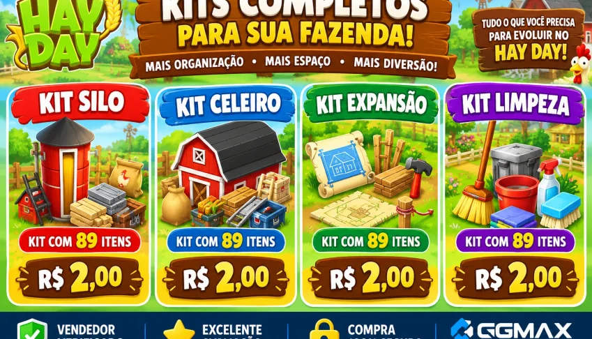 Hay Day - Kit 89 Itens - Celeiro / Silo / Expansão / Limpeza