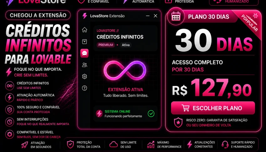 Extensão Lovable Créditos Infinitos | LovaStore - 30 dias