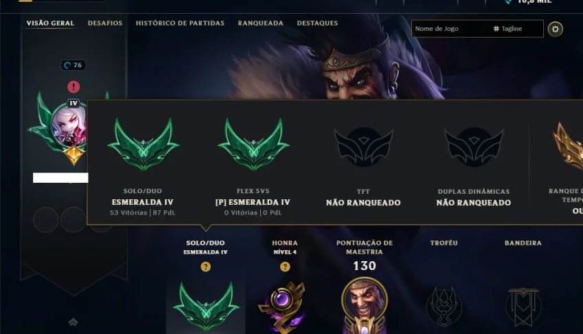 Esmeralda 4 com 45 Champs e 10 Skins