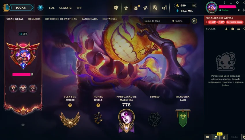 Conta Lol | 290 Skins | Season 2012 | 100% Segura