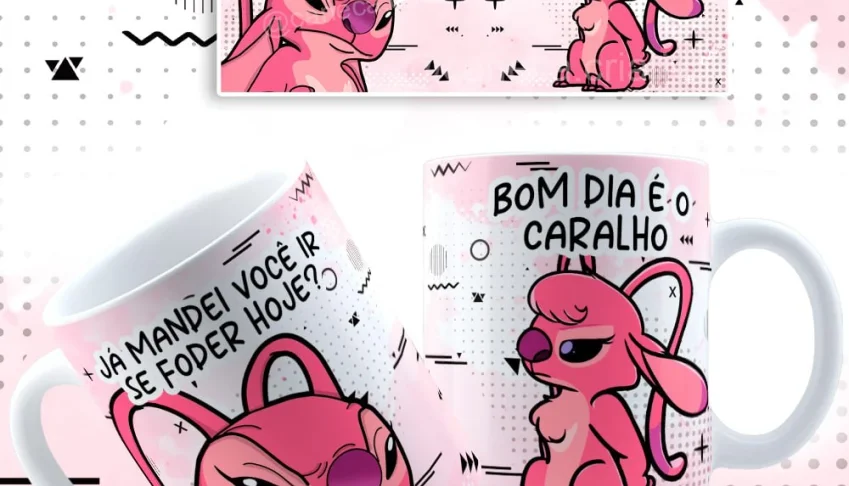 Arquivo Stitch Cansado Para Caneca