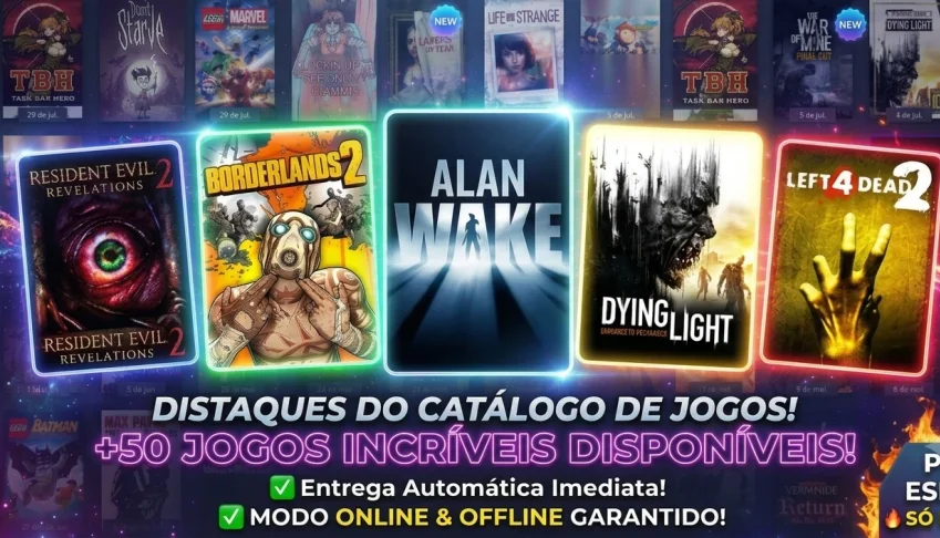 MEGA BIBLIOTECA STEAM +50 JOGOS | OFF-LINE • ENVIO AUTO