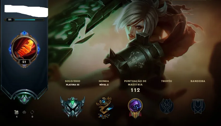Conta LoL Plat 3 COM LEE SIN PUNHOS DIVINOS