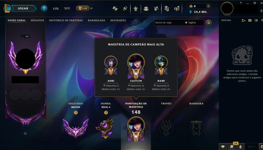 Conta Mestre | Main ADC/SUP