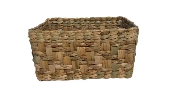 Cesto Trançado de Palha de Taboa 20x16x10