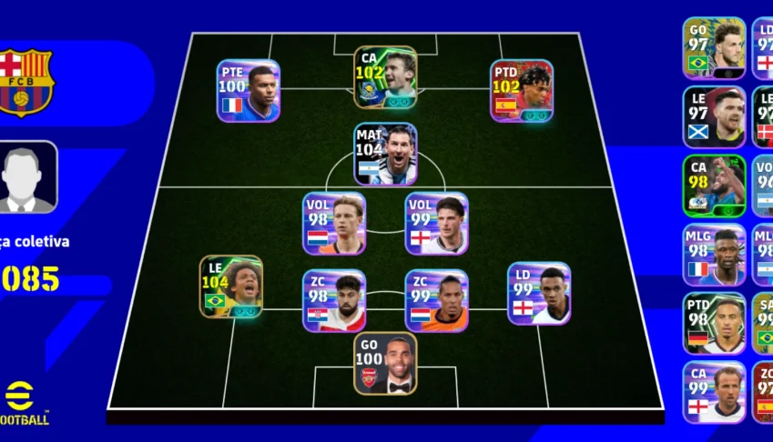 Efootball 3085 | Messi 104, Marcelo 104, Yamal 102